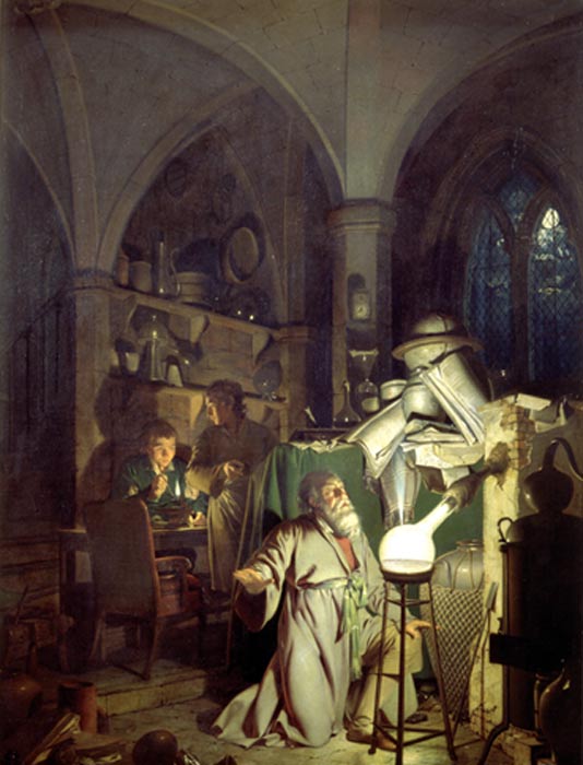 ‘El alquimista en busca de la Piedra Filosofal’, óleo de Joseph Wright, 1711. (Public Domain)