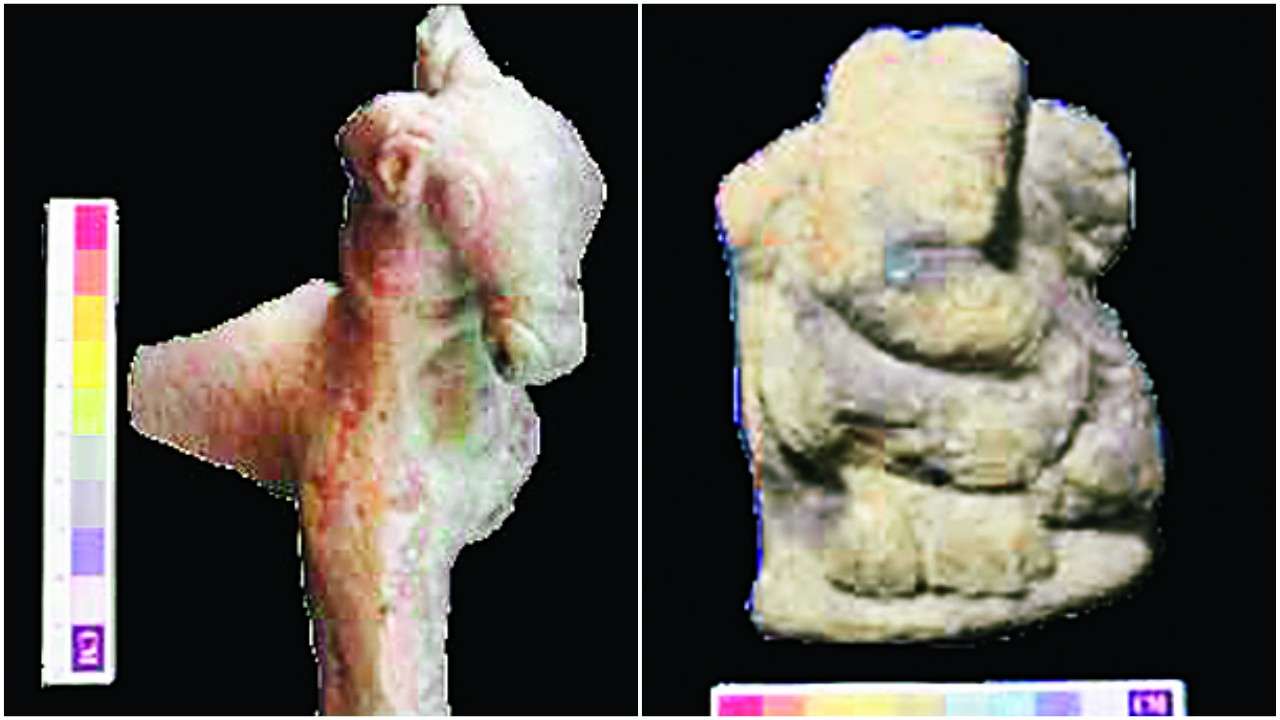 Se encontraron en Nagardhan un toro de juguete de terracota y un Ã­dolo de Ganesha. (Imagen: dnaindia)