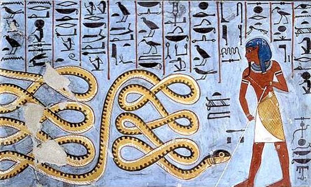 Atum y la serpiente Apofis. (Public Domain)