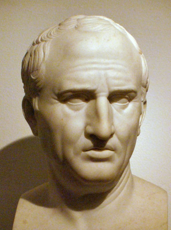 Busto de Marco Tulio Cicerón, esculpido por Bertel Thorvaldsen (1799-1800), copia de un original romano. Thorvaldsens Museum de Copenhague, Dinamarca. (Public Domain)