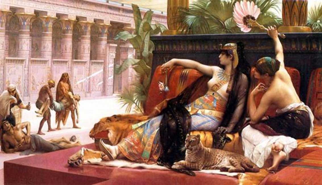“Cleopatra probando venenos en prisioneros condenados”, óleo de Alexandre Cabanel (1887) (Dominio público)