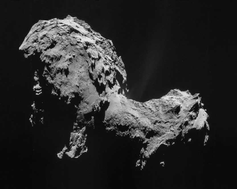 El cometa Churyumov-Gerasimenko en septiembre del 2014, imágenes tomadas por la sonda ‘Rosetta’. (ESA/Rosetta/NAVCAM /CC BY-SA 3.0 igo)