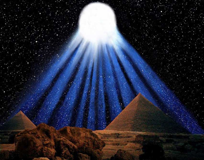 Recreación artística del espectacular cometa con diez colas observado por los antiguos egipcios en el 1486 a. C. (Ilustración de Graham Phillips)