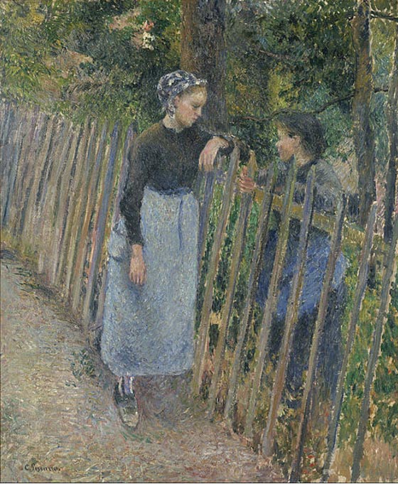Conversación (1881) Camille Pissarro (Wikimedia Commons)