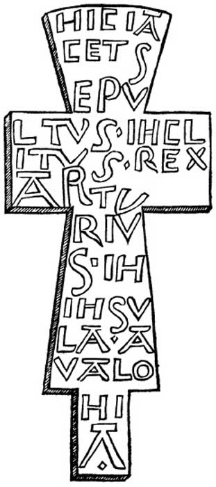  “Cruz de plomo hallada en la supuesta tumba de Arturo, Glastonbury.” Algunos expertos sugieren que esta cruz demostraría que Glastonbury es la Avalon de las leyendas artúricas. (Public Domain)