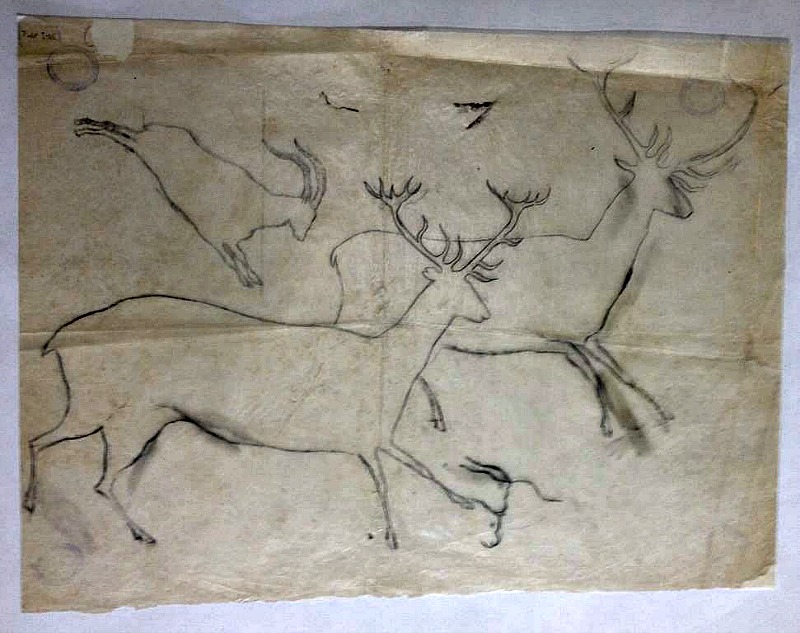 Uno de los más de 2.000 calcos que Cabré dibujó a lo largo de su vida como arqueólogo. (Fotografía: Heraldo de Aragón)
