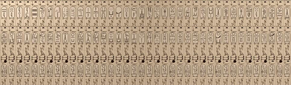 Dibujo de los cartuchos de la lista de reyes de Abidos. (PLstrom/CC BY SA 3.0)