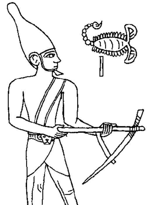 Dibujo del relieve grabado sobre la maza del rey Escorpión, Museo Ashmolean. (CC BY-SA 3.0 de)