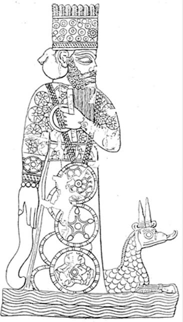 Representación babilónica del dios nacional Marduk, concebido como miembro destacado de los Anunnaki (Dominio público)