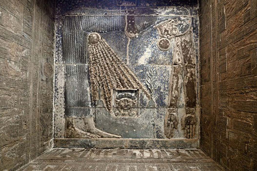 Imagen de la diosa Nut en el interior del Templo de Hathor (CC by SA 4.0)