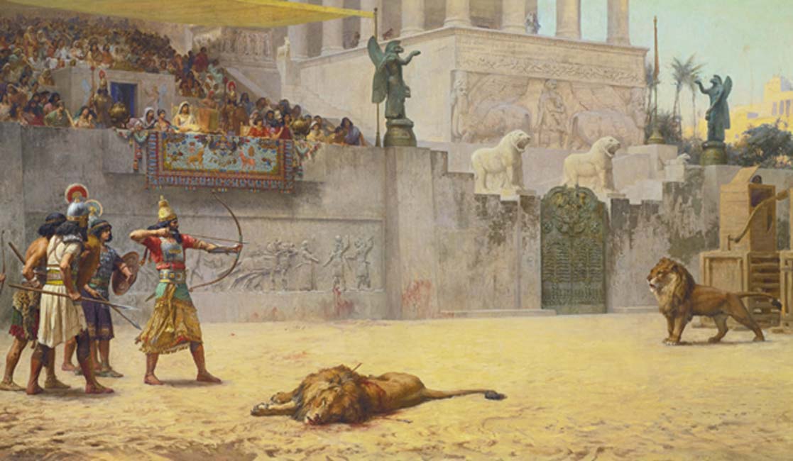 ‘La diversión de un rey asirio’, óleo de Frederick Arthur Bridgman (Public Domain)