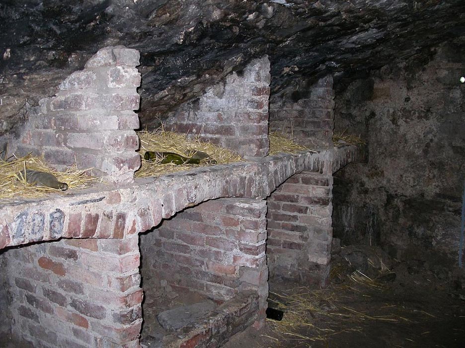 Compartimentos de las Catacumbas de Edimburgo utilizados en el pasado como “viviendas”, tal y como se pueden contemplar en las visitas turísticas que se realizan al lugar (CC BY 2.0)