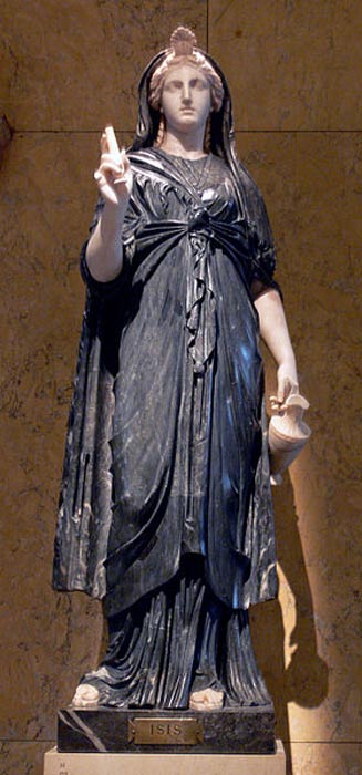 Estatua romana de Isis en mármol blanco y negro, siglo II d. C. (Public Domain)