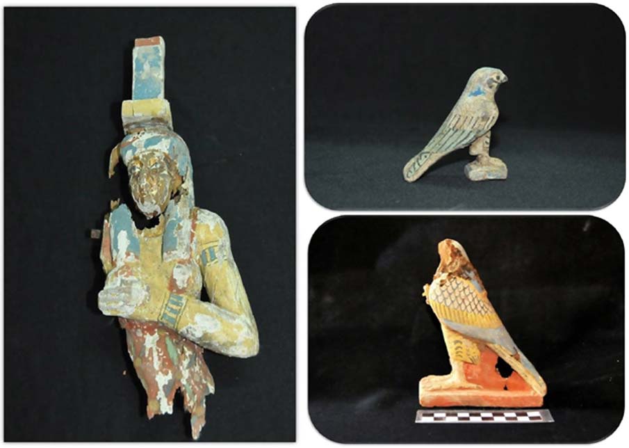 Estatuas halladas en tumbas de Asuán de la Dinastía XXVI en el año 2015. (Ministerio de Antigüedades de Egipto /Egitalloyd Travel Egypt)