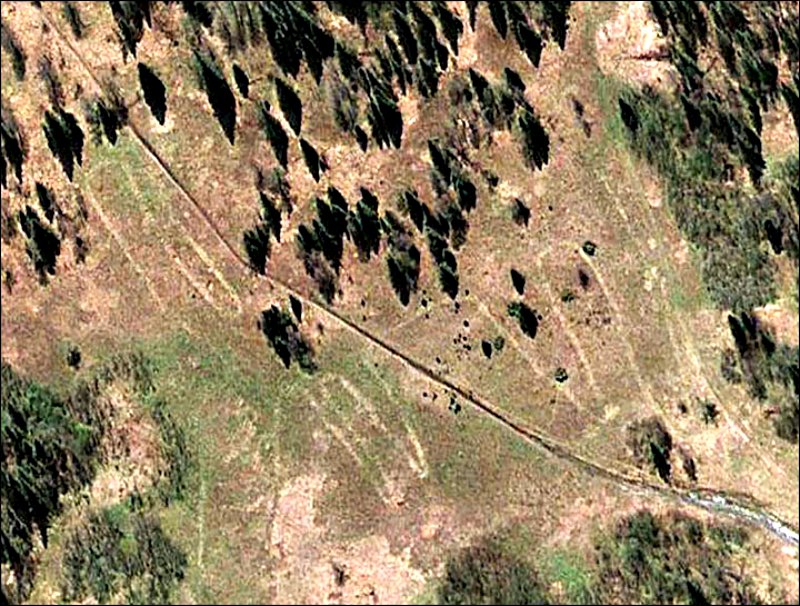 Imagen del misterioso geoglifo obtenida mediante el uso de Google Earth. (Fotografía: Stanislav Grigoriev/The Siberian Times)