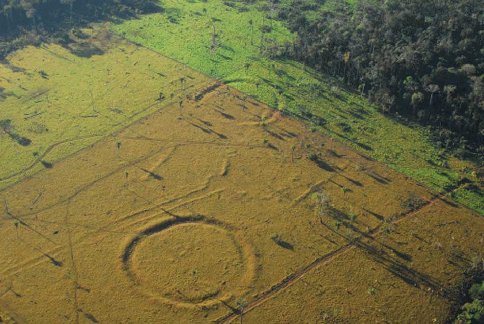 Figuras circulares trazadas sobre el terreno en Acre (Brasil). (archaeology & arts)