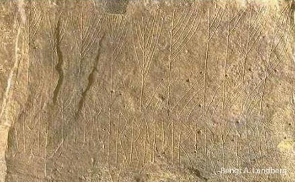 Inscripción rúnica medieval en cámara funeraria de la Edad de Piedra situada en las Islas Orcadas. (Bengt A. Lundberg)