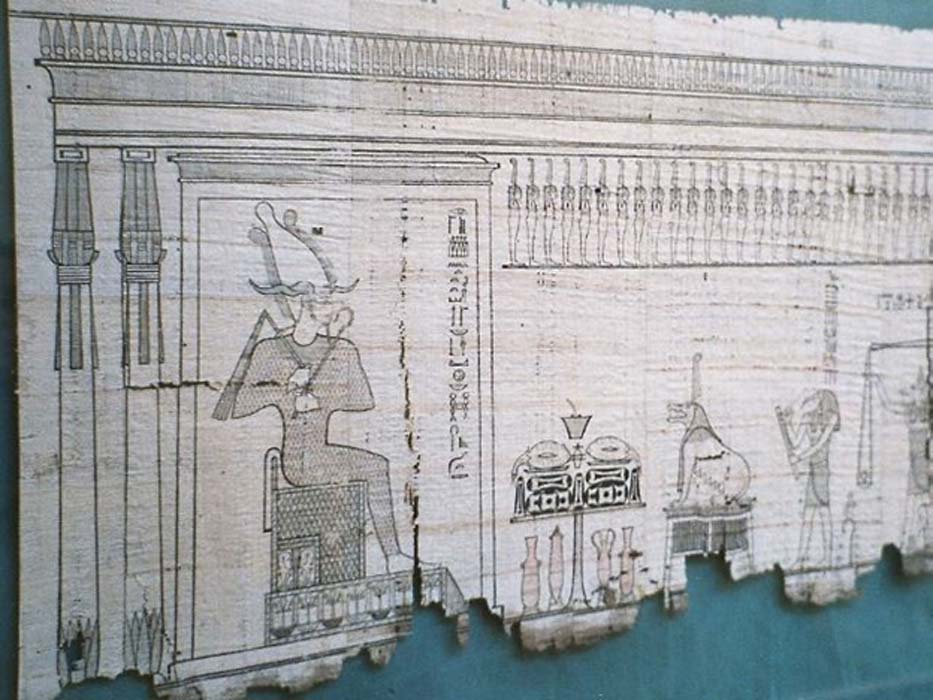 Sección del ‘Libro egipcio de los muertos’ escrita sobre papiro. (CC BY SA 1.0)