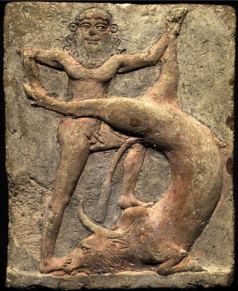 Gilgamesh, el rey héroe de la ciudad de Uruk, luchando contra el ‘Toro celestial’ (0045269/CC BY-SA 4.0))