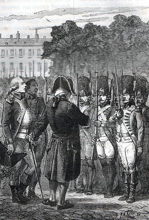 Luis XVI inspeccionando a sus tropas. (Public Domain)