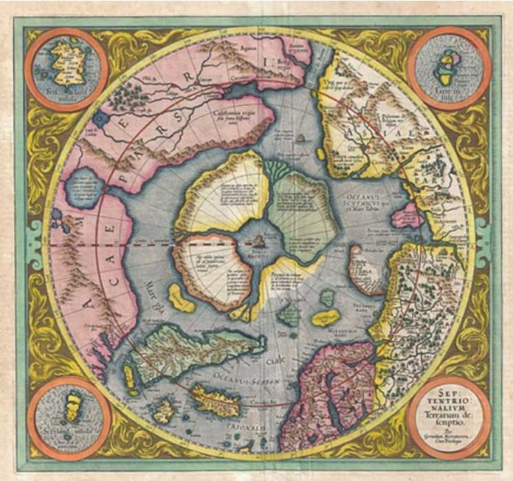 Mapa del Ártico, siglo XVI (Dominio público)
