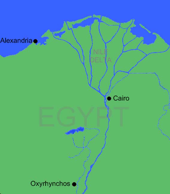 Situación geográfica de Oxirrinco (Public Domain)