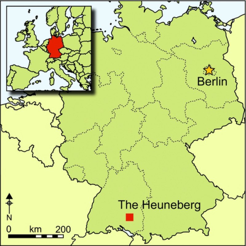 Situación geográfica del yacimiento arqueológico de Heuneberg. (Mapa: Antiquity/Cambridge Core)