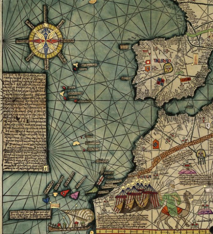 Mapa de las islas occidentales. Atlas Catalán de Abraham Cresques, 1375. (Public Domain)
