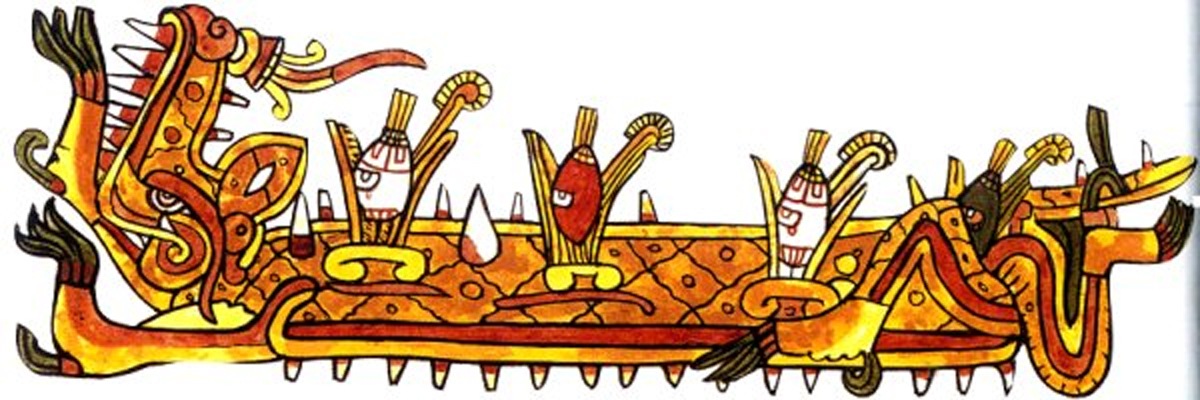 Representación de Cipactli. En el mito azteca de la creación, Cipactli es considerado el responsable de haber creado el cosmos. (Dominio público)