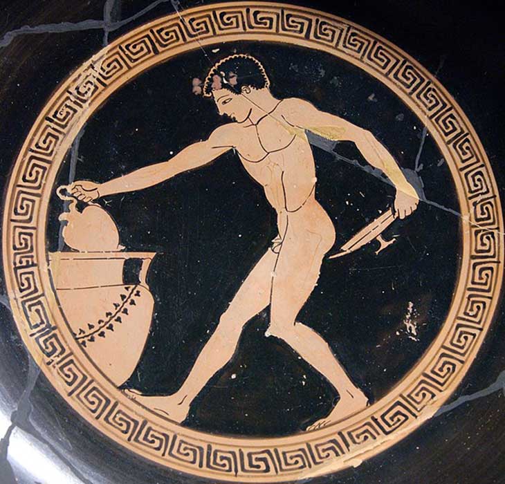Joven escanciador de vino en un banquete de la antigua Grecia. (Public Domain)