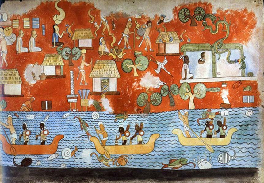 Mural del Templo de los Guerreros de Chichén Itzá. (Copyleft)