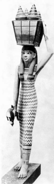 Mujer egipcia transportando mercancías. Figurita de una ofrenda de la Dinastía XI. (Titi Sitria/CC BY SA 3.0)
