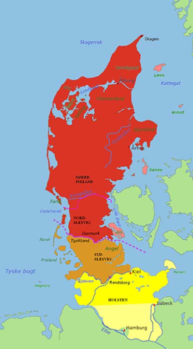 Península de Jutlandia, la región en la que fue hallada la momia. (CC BY-SA 3.0)