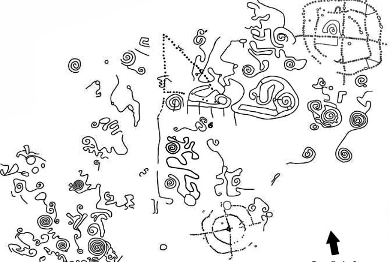 Ilustración de algunos de los petroglifos descubiertos desde el año 2012 en la zona. (Imagen: El debate)