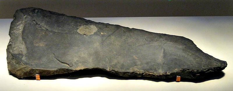 Qing (instrumento de percusión) de piedra perteneciente a la cultura de Erlitou. Desenterrado en Dongxialeng, Xiaxian, provincia de Shanxi, 1974. (BabelStone/CC BY-SA 3.0)