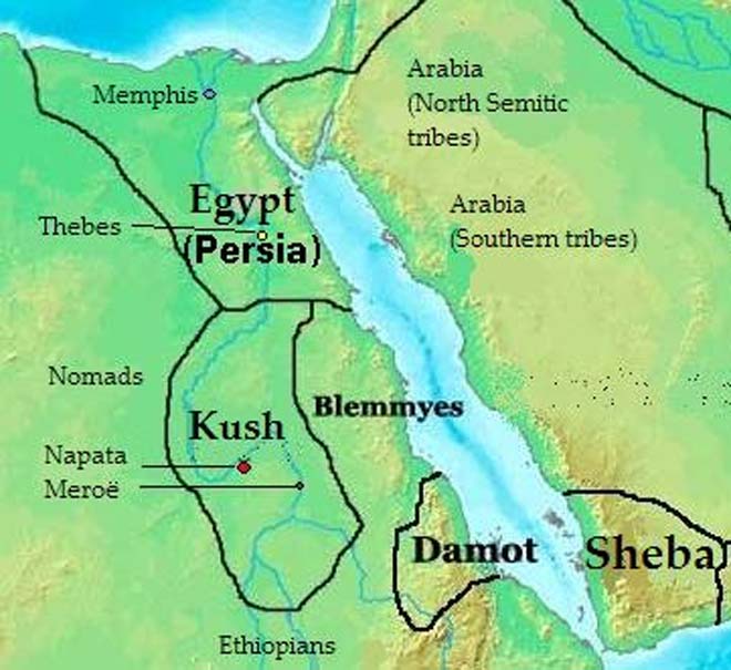 Mapa de reinos, estados y tribus del África nororiental en el 400 a. C. (CC BY-SA 3.0)