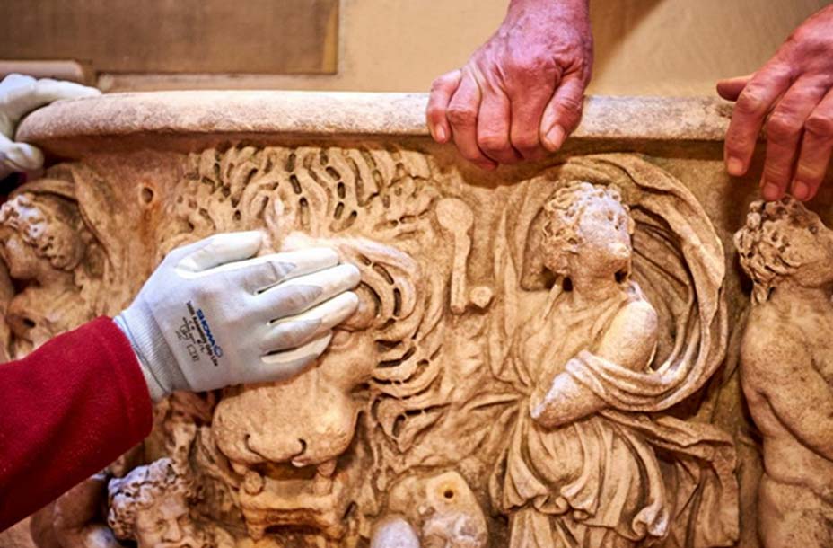 Tras los trabajos de restauración, el aspecto del antiguo sarcófago romano es realmente impresionante. (Palacio de Blenheim)