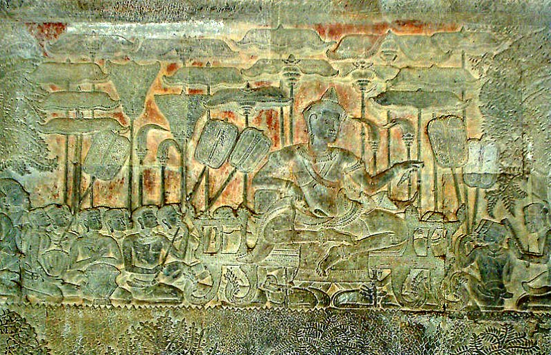 El rey Suryavarman II representado en un bajorrelieve descubierto dentro del complejo de Angkor Wat, construido bajo su reinado. (Public Domain)