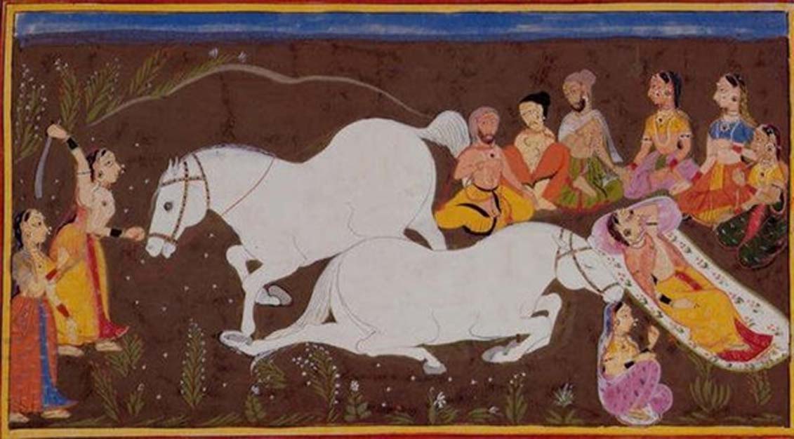 En el ashvamedha, sacrificio indio de caballos, el caballo representa al sol que se ha perdido y debe ser recuperado