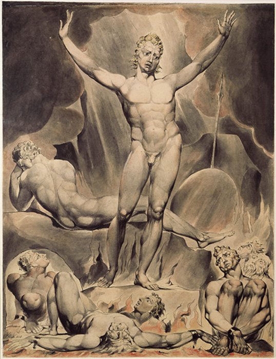 Ilustración de Satán realizada por William Blake para el libro ‘Paraíso Perdido’ de John Milton. (Dominio público)