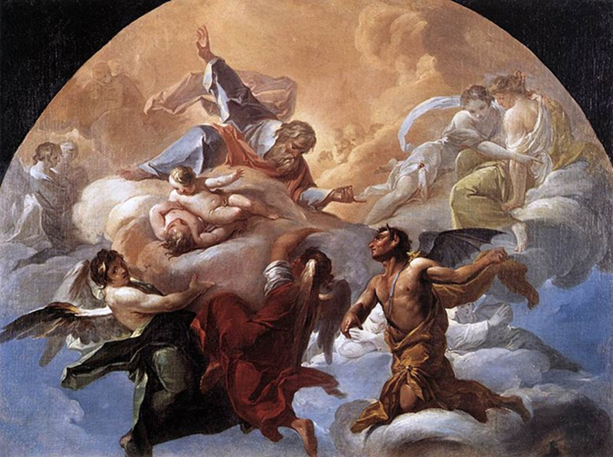 ‘Satán ante el Señor’ (ca. 1750), óleo de Corrado Giaquinto. (Dominio público)
