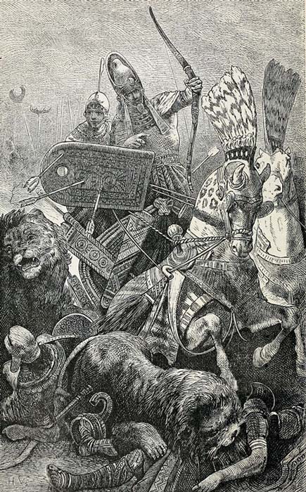 El gran Sesostris (Ramsés II) en la batalla de Kadesh (Public Domain)