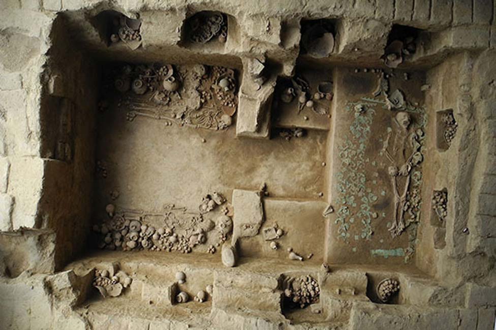 La espectacular tumba de la última sacerdotisa del Período Mochica, descubierta en el año 2013. Cortesía de Luis Castillo (harvard.edu)