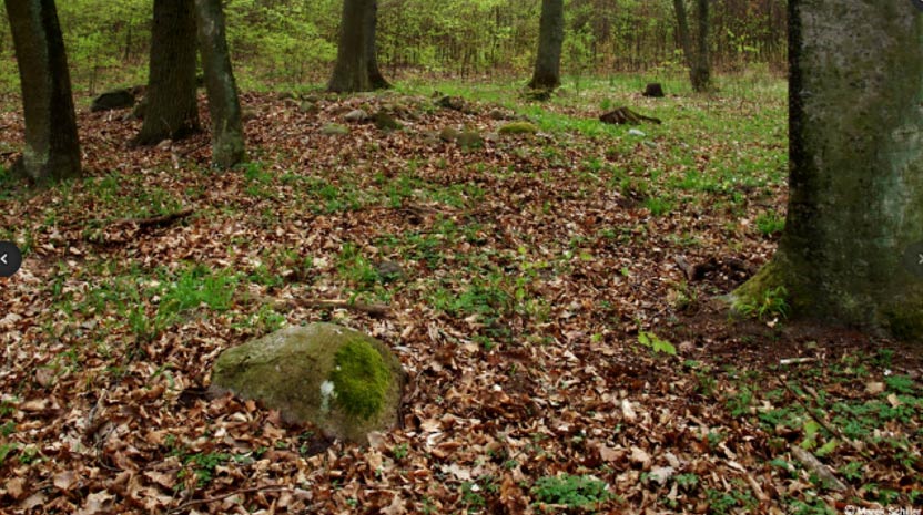 Ruinas de una de las tumbas descubiertas cerca de Dolice – estado actual. Fotografía: M. Schiller