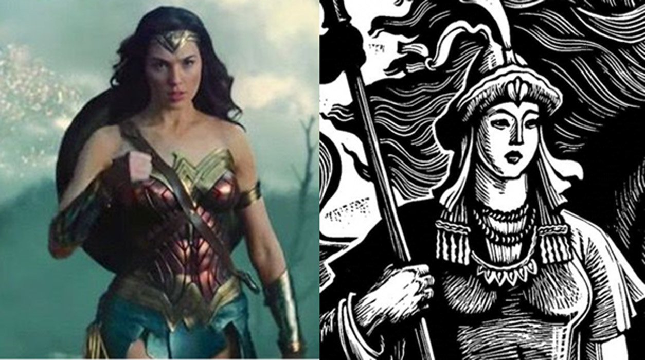 Portada - Izquierda: Gal Gadot caracterizada como Wonder Woman (CNET.com). Derecha: Heroína guerrera Saikal (newstatesman.com)