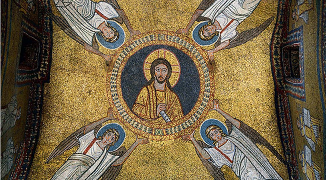 Portada - Mosaico de la bÃ³veda de la capilla de San ZenÃ³n (siglo IX), BasÃ­lica de Santa PrÃ¡xedes, Roma (Italia). Fuente: Livioandronico2013, CC BY-SA 4.0 