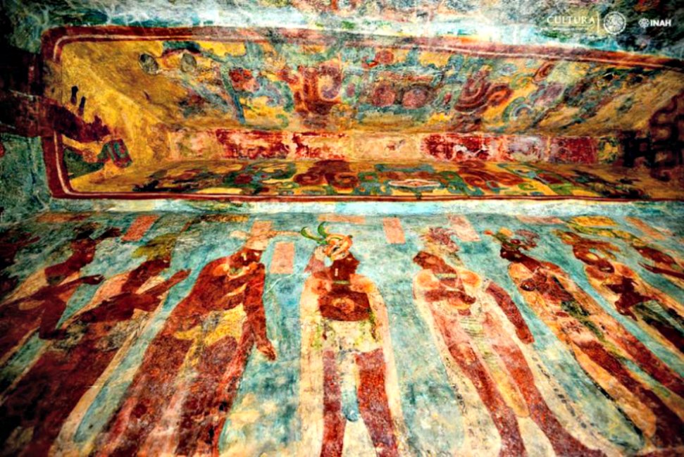 Portada - Fotografía de uno de los impresionantes murales de Bonampak. (Fotografía: Mauricio Marat/INAH.)