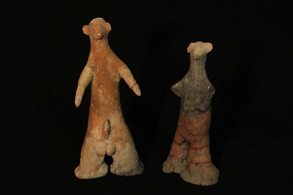 Figuritas de fertilidad halladas en Schroda, Sudáfrica. Museo Nacional Ditsong de Historia Cultural, fotografía aportada por el autor.