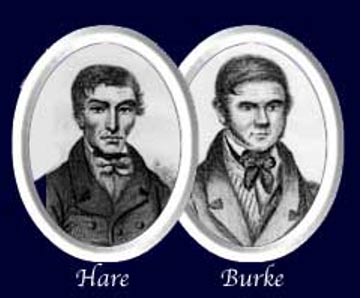 Retratos de los asesinos en serie William Hare y William Burke en torno a 1850. (Public Domain)