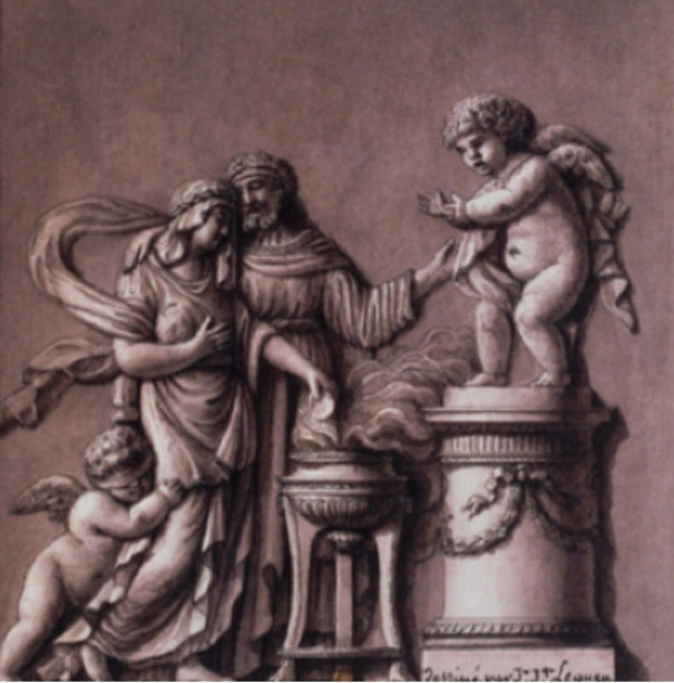 « Cinyre, prêtre de Vénus, et Myrrha » (Cinire, prêtre de Vénus, et de Myrrhe). (Domaine public)